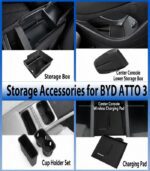 BYD ATTO 3 RHD Center Console Organizer Tray – Armrest Storage Box Insert for Right-Hand Drive
