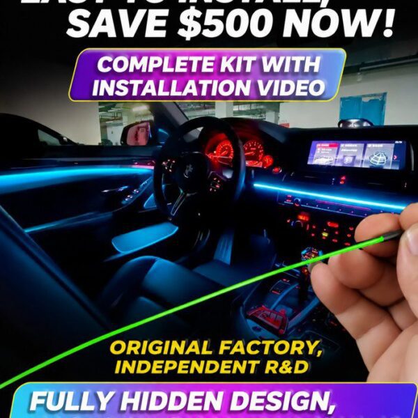 Wireless Car LED Ambient Light Kit – RGB Fiber Optic Bluetooth APP Control