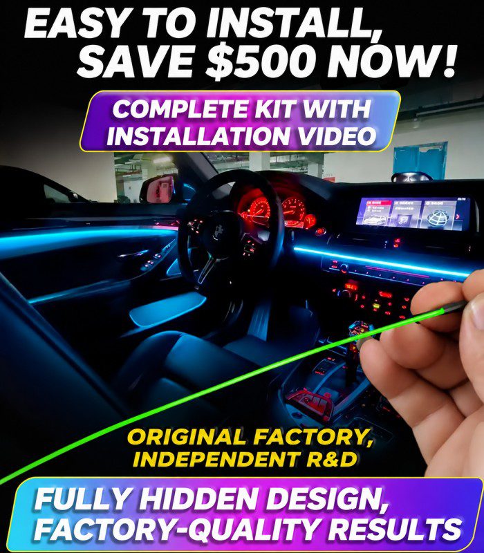 1784706701_63aa57d3 Wireless Car LED Ambient Light Kit – RGB Fiber Optic Bluetooth APP Control - Image 1