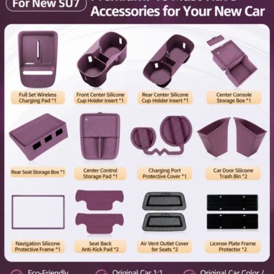 Xiaomi SU7 Interior Silicone Kit – Wireless Pad, Cup Holder & Organizer