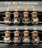 Cute Cartoon Car Vent Clip Air Freshener – Refillable Perfume Diffuser Bottle