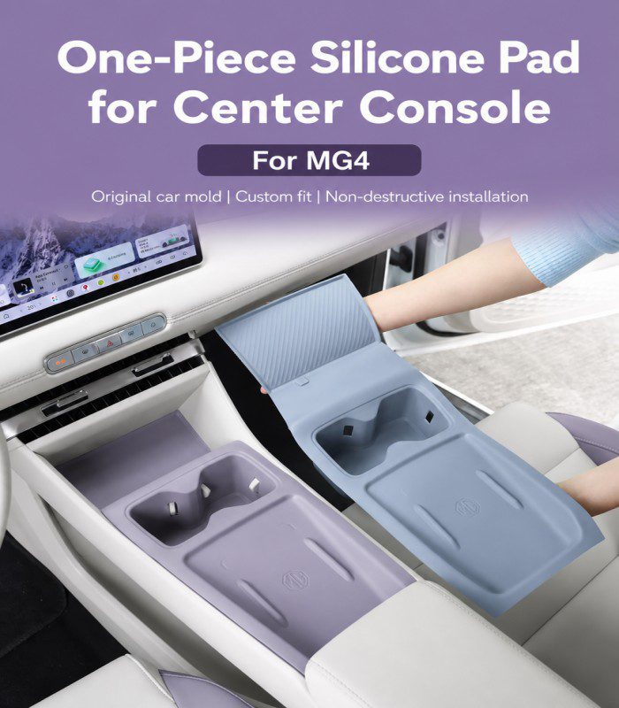 1784951990_478672ee MG4 Center Console Silicone Mat – Wireless Charging & Cup Holder Pad Set - Image 1