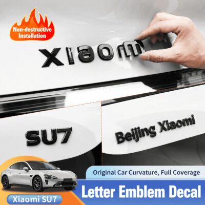 Xiaomi SU7 Gloss Black Emblem Kit – Stealth Badge Overlay Set