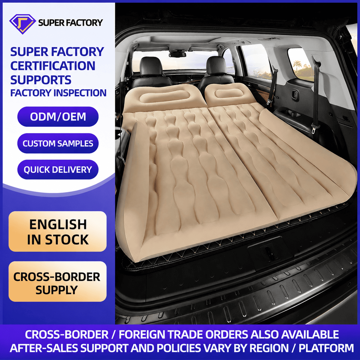 1785155419_60f33ee0 Universal Car Air Mattress – Foldable SUV Back Seat Bed for Travel - Image 1