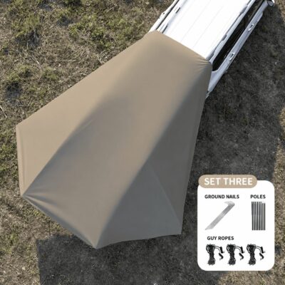 SUV Side Awning with Suction Cups – Blackout Sun Shade Canopy for Camping