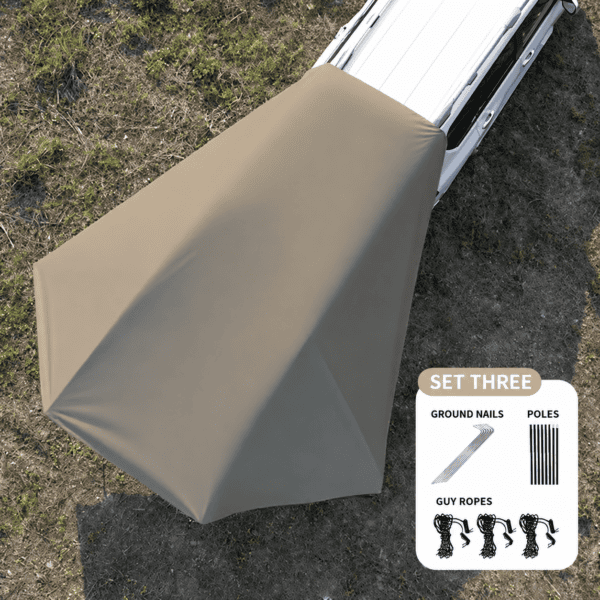 SUV Side Awning with Suction Cups – Blackout Sun Shade Canopy for Camping